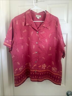 TOMMY BAHAMA Women’s 100% silk camp blouse